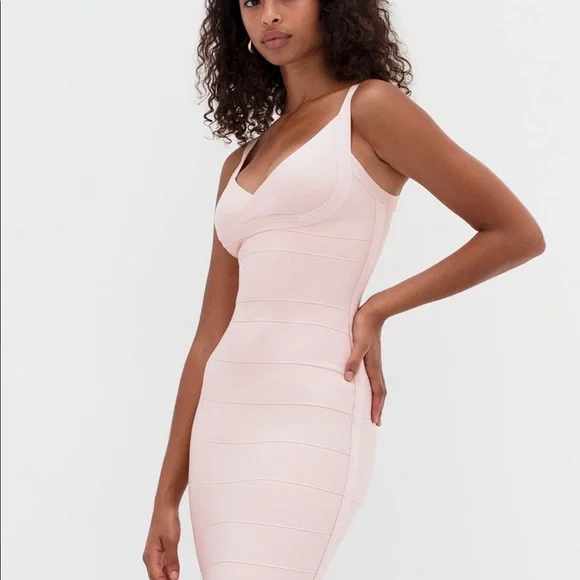 ARITZIA Babaton Mason Bandage Pink V-Neck Dress - Size XXS, 00 - Picture 3 of 7